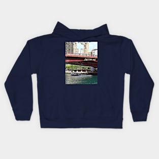 Chicago IL - Water Taxi Under Columbus Dr Bridge Kids Hoodie